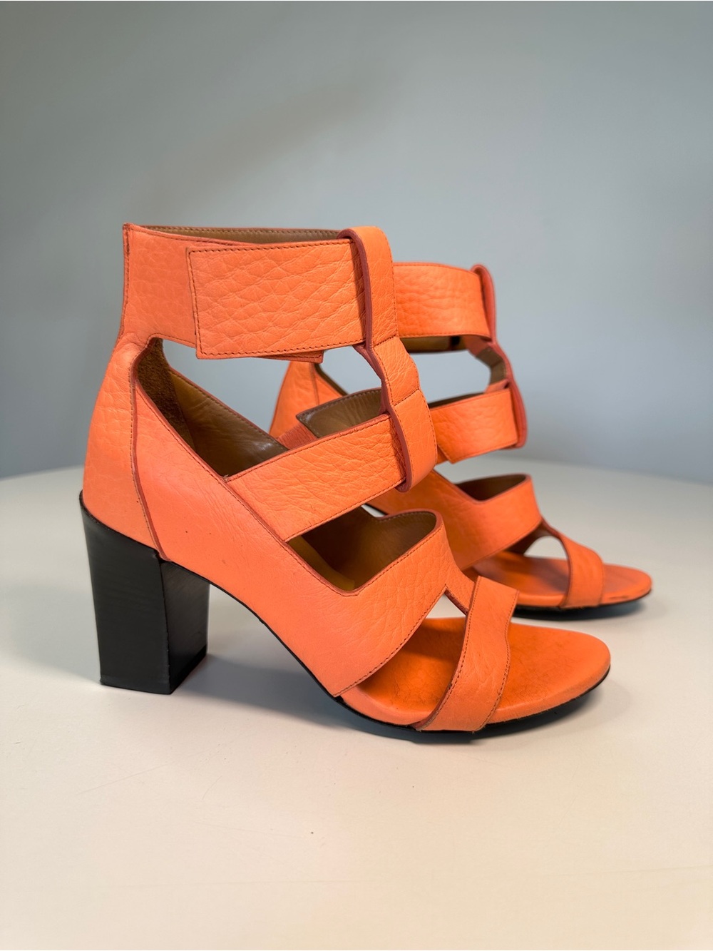 Chloe Orange Multi-Strap High Heel Sandals 35 5